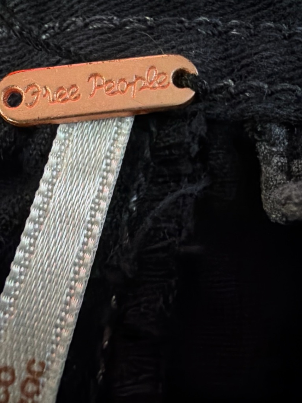 Free People Black  with Copper Logo Tag